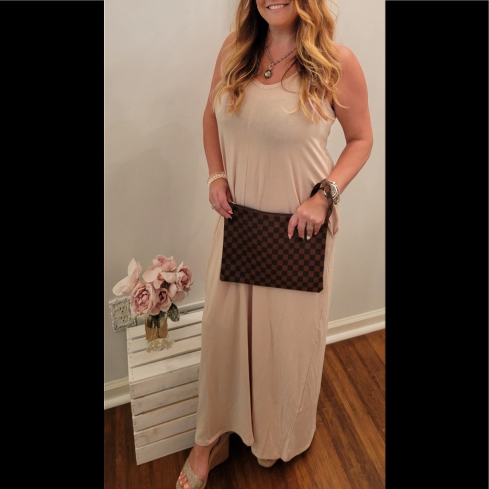Dusty blush maxi dress